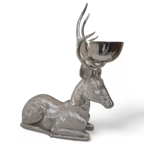 Rentier mit Schüssel groß 77x28x82cm