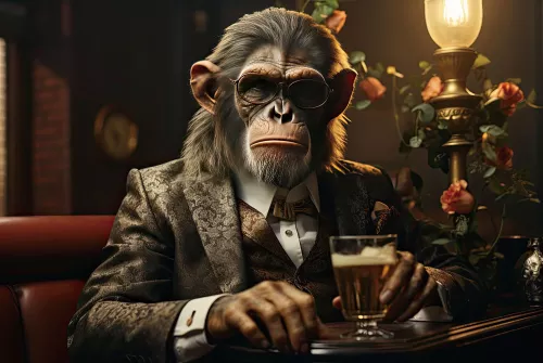 Hazenkamp Fachhändler Affe in der Bar 80x120cm (202231)