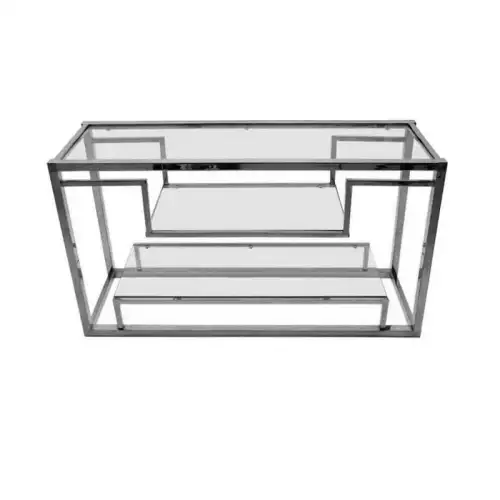 Console Table 150x40x75cm With Clear Glass