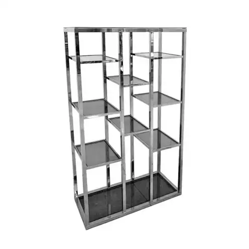 Hazenkamp Fachhändler Rack Millington 120x35x220cm mit schwarzem Glas (115489)