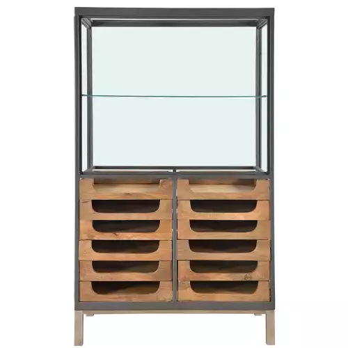 Hazenkamp Fachhändler Vitrinenschrank Orono 98x46x165cm Schubladen (109176)