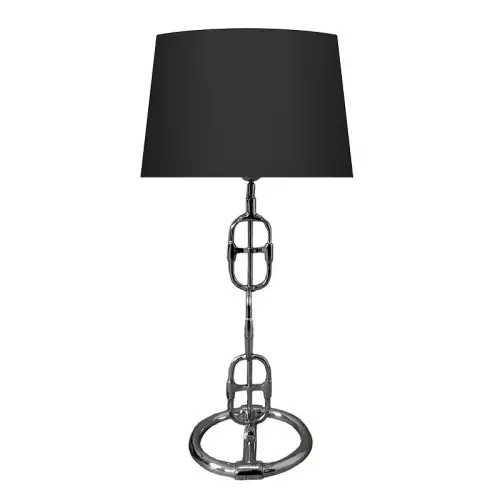 Hazenkamp Fachhändler Tischlampe 25x25x58cm mit schwarzem Stoffschirm (41x41x26cm) (110244)