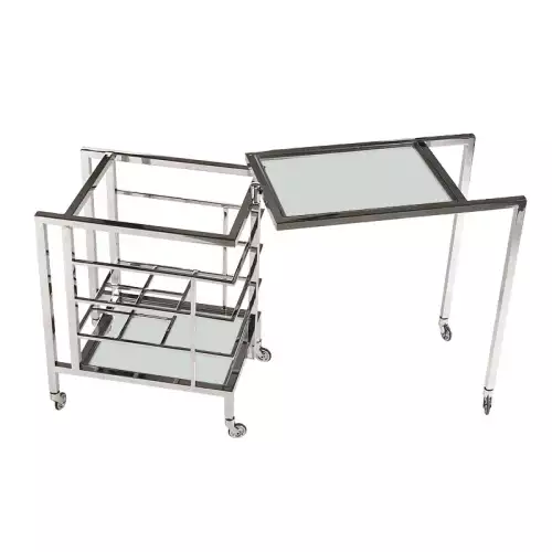 Hazenkamp Fachhändler Bar Trolley Ernesto 72x42x77cm With Clear Glass (109564)