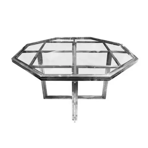 Hazenkamp Fachhändler Dining Table Cordele 120x120x78cm with Clear Glass (115444)