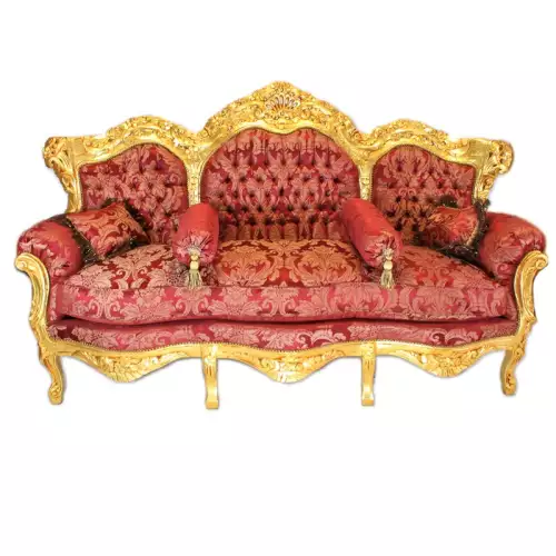 rolandk-wohnen Barocksofa mit edlem Muster bordeauxe (SV1725)