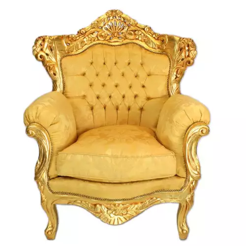 rolandk-wohnen Barocksofa mit edlem Muster gold (SV1726)