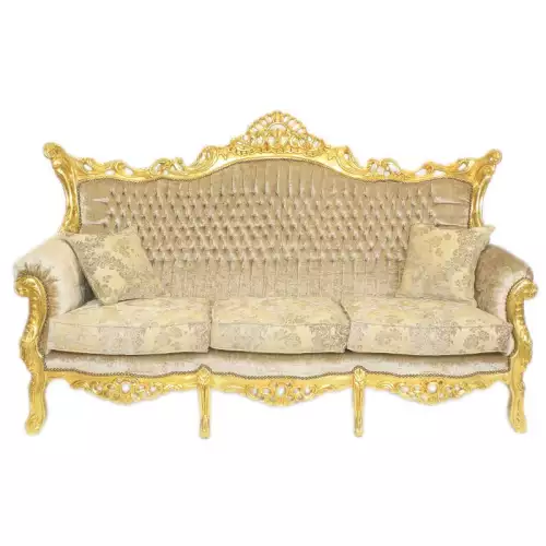 rolandk-wohnen Barocksofa set royal lyse goud-premium beige   mit edlem Muster (SV1733)