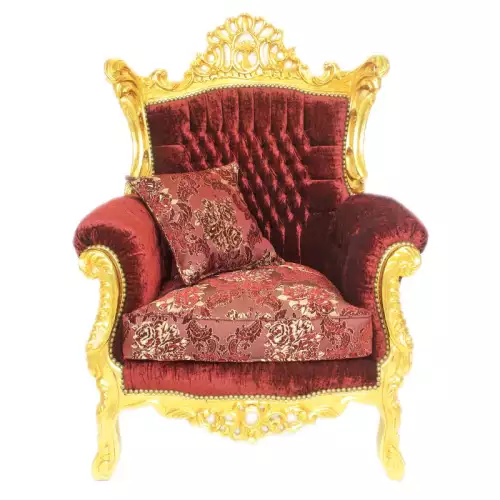 rolandk-wohnen Barocksofa set royal lyse goud-premium bordeaux  mit edlem Muster bordeauxe (SV1734)