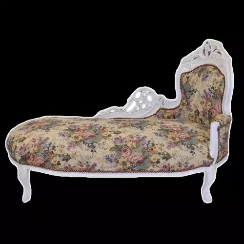 rolandk-wohnen Chaise longue  Creme / braun (SV1747)