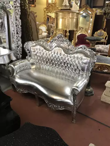 rolandk-wohnen F30 Barocksofa silber/ silber (SV1823)