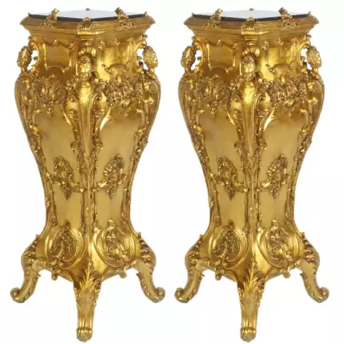 rolandk-wohnen Barocksäule 2er Emporda deluxe Gold (SV1898)