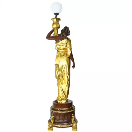 rolandk-wohnen Barocksule 2er set Stehlampe mit Figur deluxe Gold (SV1904)