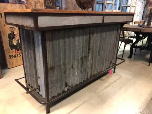 rolandk-wohnen Kellerbar Industrial Hausbar Vintage Bar 183x109x68 Einzelstück (1)