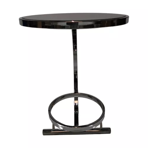 Hazenkamp Fachhändler Side Table Milano 50x50x57cm With Black Glass (201616)